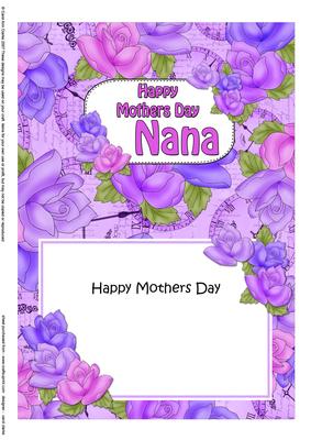 5x7 Mothers Day Nana Time for Roses Matching Insert