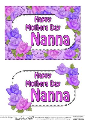 5x7 Mothers Day Nanna Time for Roses 3D Decoupage
