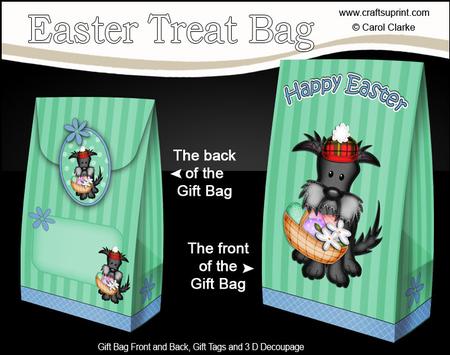 3D Easter Scottie Dog Gift Bag Mini Kit