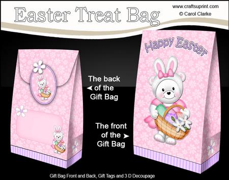 3D Easter Teddy Tess Gift Bag Mini Kit