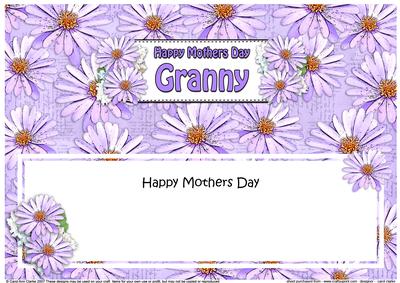 Mothers Day Granny Daisies Floral Large Dl Matching Insert