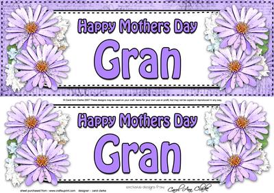 Large Dl Mothers Day Gran Daisies Floral 3D Decoupage