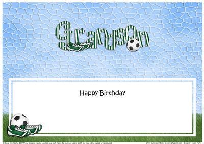 Bithday Grandson Football Large Dl Matching Insert