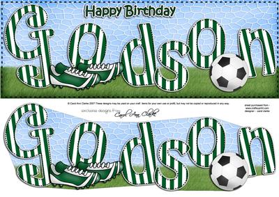 Large Dl Birthday Godson Football 3D Decoupage