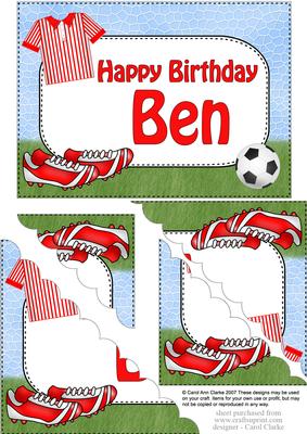 5x7 Football Birthday Ben Scallop Corner Stacker