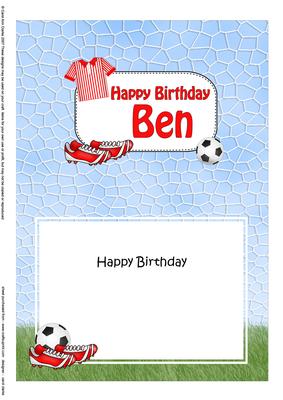 5x7 Birthday Ben Football Matching Insert