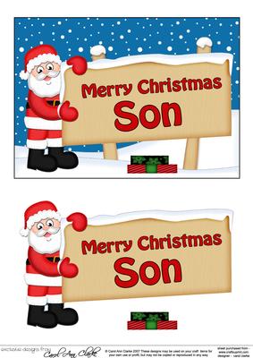 Xmas Son Santa Signpost 5x7 Easicut Decoupage