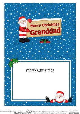 Xmas Granddad Santa Signpost 5x7 Matching Insert