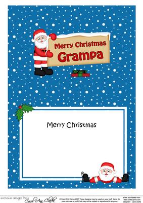Xmas Grampa Santa Signpost 5x7 Matching Insert