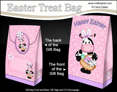 3D Easter Milly Moo Cow Gift Bag Mini Kit