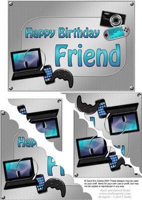 5x7 Gadgets N Gizmos Birthday Friend Scallop Corner Stacker