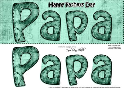 Large Dl Fathers Day Papa Clocks 3D Decoupage
