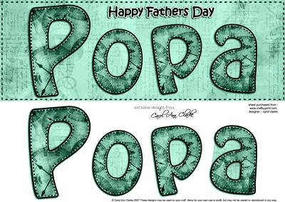 Large Dl Fathers Day Popa Clocks 3D Decoupage