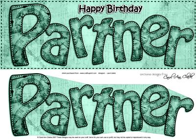 Large Dl Birthday Partner Clocks 3D Decoupage