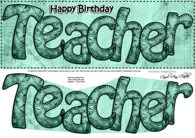 Large Dl Birthday Teacher Clocks 3D Decoupage
