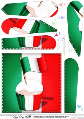 Flying the Flag Italy Fan Pyramage Topper