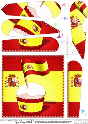 Flying the Flag Spain Fan Pyramage Topper