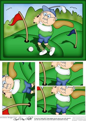 A5 Bert Plays Golf Pyramage Topper