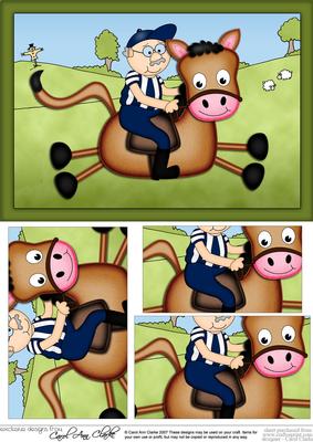 A5 Bert Goes Horse Riding Pyramage Topper