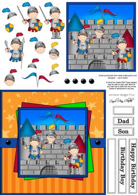 Boyz Knight Boriz 3D Decoupage Card