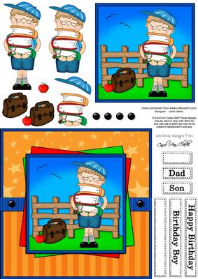 Boyz Schoolboy Zeke 3D Decoupage Card