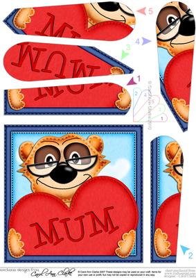 Frank Meerkat's Heart for Mum Fan Pyramage Topper