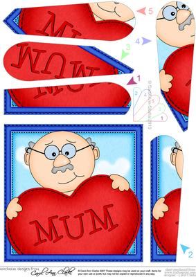Bert's Heart for Mum Fan Pyramage Topper