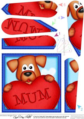 Rusty Dog's Heart for Mum Fan Pyramage Topper