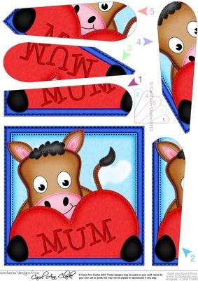 Gigi Horse's Heart for Mum Fan Pyramage Topper