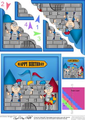 Birthday Knights & Castle Scallop Corner Side Stacker