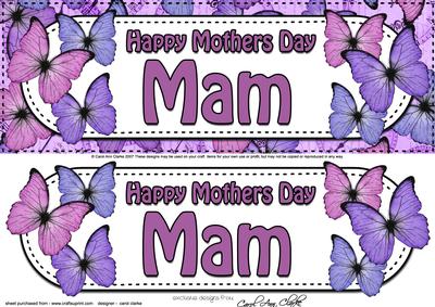 Large Dl Mothers Day Mam Butterflies 3D Decoupage