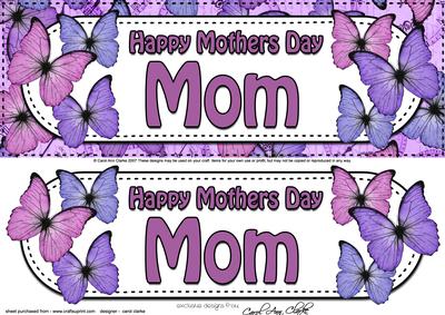 Large Dl Mothers Day Mom Butterflies 3D Decoupage