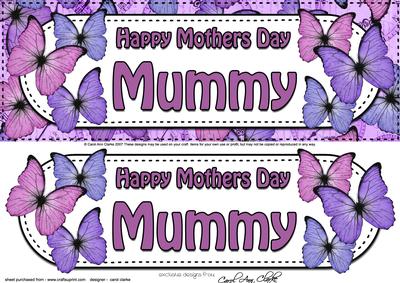 Large Dl Mothers Day Mummy Butterflies 3D Decoupage