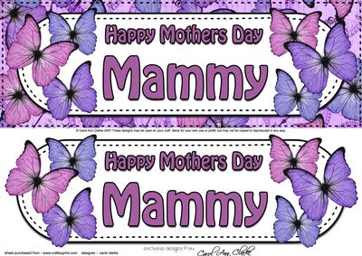 Large Dl Mothers Day Mammy Butterflies 3D Decoupage