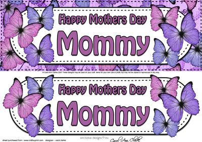Large Dl Mothers Day Mommy Butterflies 3D Decoupage