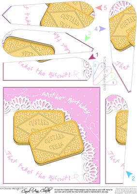 Custard Cream Biscuit Birthday Fan Pyramage Topper
