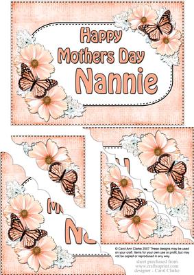 5x7 Flowers & Butterflies Mothers Day Nannie