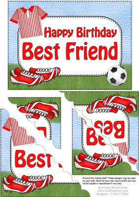 5x7 Football Birthday Best Friend Scallop Corner