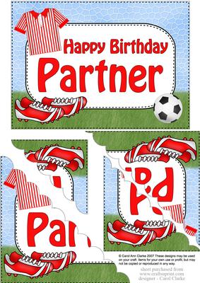 5x7 Football Birthday Partner Scallop Corner
