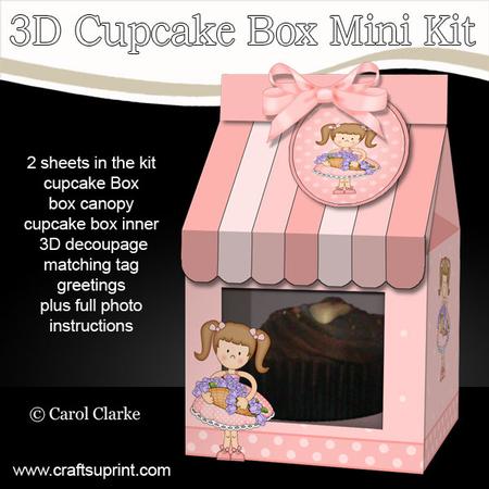 3D Girlz Liz Milk Carton Cupcake or Treat Box Mini Kit
