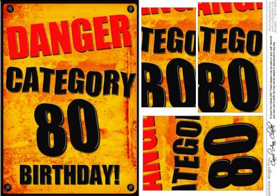 A5 Fun Novelty 80th Birthday Pyramage Topper