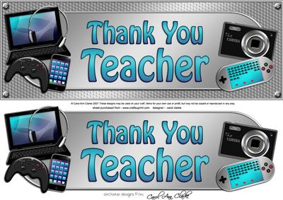 Large Dl Thank You Teacher Gadgets & Gizmos 3D Decoupage