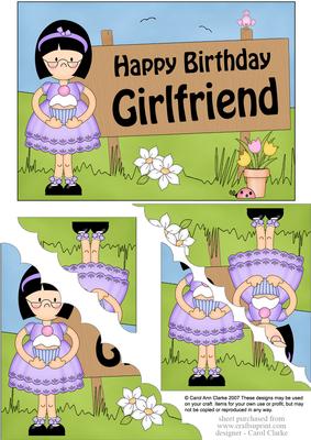 5x7 Girlz Roz Birthday Girlfriend Scallop Corner
