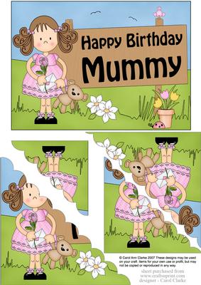 5x7 Girlz Zoe Birthday Mummy Scallop Corner