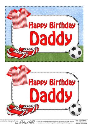 5x7 Birthday Daddy Football 3D Step by Step Decoupage
