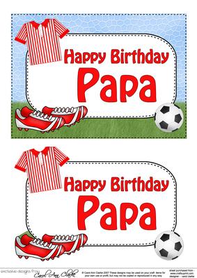 5x7 Birthday Papa Football 3D Step by Step Decoupage