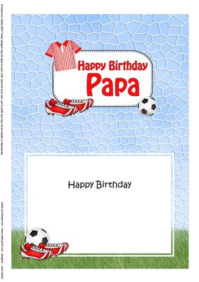 5x7 Birthday Papa Football Matching Insert