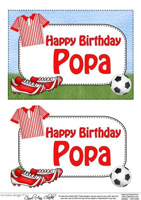 5x7 Birthday Popa Football 3D Step by Step Decoupage
