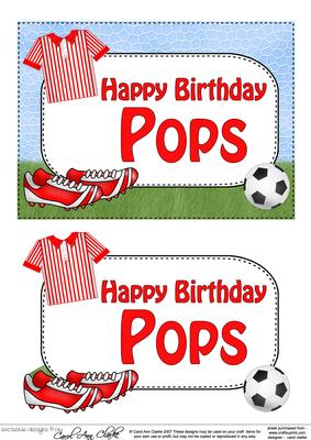 5x7 Birthday Pops Football 3D Step by Step Decoupage