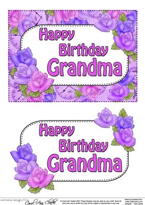 5x7 Birthday Grandma Time for Roses 3D Decoupage